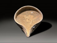 Ceramic canaanite oil lamp from the late bronze age circa 1550 BC – 1200 BC time of moses found in jerco
Diameter: 12.5 cm