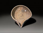 Ceramic canaanite oil lamp from the late bronze age circa 1550 BC – 1200 BC time of moses found in Jerco
Diameter: 13.7 cm
