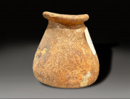 glass tubular flask, for medicinal aplications, roman period circa 100 - 400 AD
Height: 4.1 cm