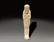 faience Egyptian faience ushabti Egyptian period circa 600 – 300 BC
Height: 10.1 cm