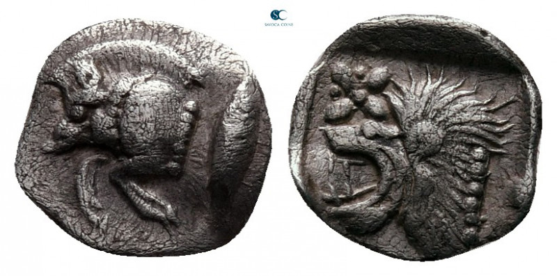 Mysia. Kyzikos circa 525-475 BC. 
Hemiobol AR

8 mm, 0,37 g



very fine