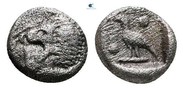 Ionia. Miletos circa 600-500 BC. 
Tetartemorion AR

6 mm, 0,28 g



very ...