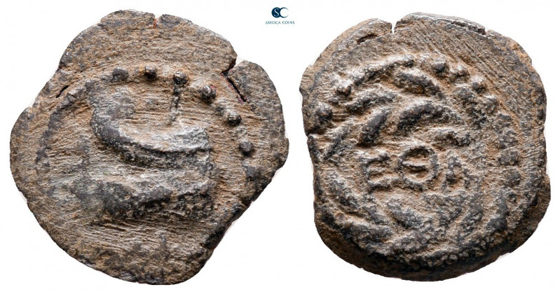 Judaea. Jerusalem. Herodians. Herod II Archelaos 4 BC-AD 6. 
Half Prutah Æ

1...