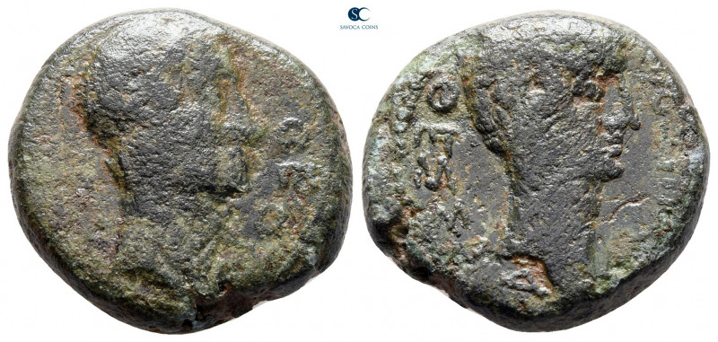 Macedon. Thessalonica. Augustus, with Divus Julius Caesar 27 BC-AD 14. 
Bronze ...