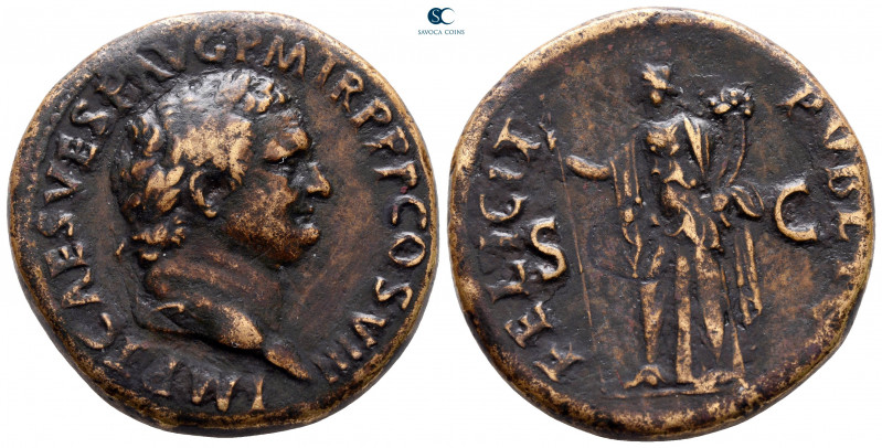 Vespasian AD 69-79. Rome
Sestertius Æ

32 mm, 23,34 g



nearly very fine...