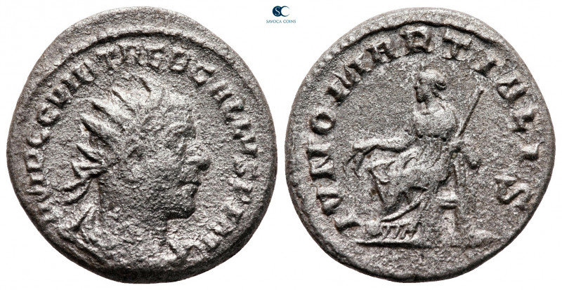 Trebonianus Gallus AD 251-253. Rome
Billon Antoninianus

21 mm, 4,15 g


...