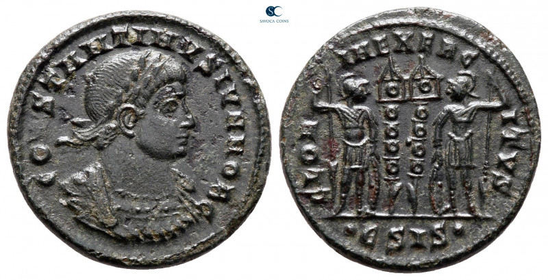 Constantine II, as Caesar AD 317-337. Siscia
Follis Æ

19 mm, 2,87 g



v...