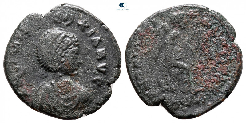 Aelia Eudoxia AD 400-404. Constantinople
Follis Æ

18 mm, 2,07 g



fine