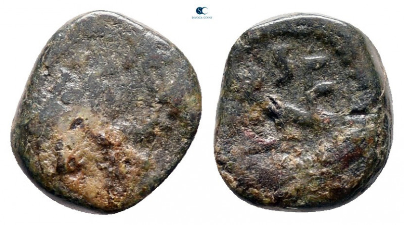 Leo I AD 457-474. Uncertain mint
Nummus Æ

9 mm, 0,83 g



fine