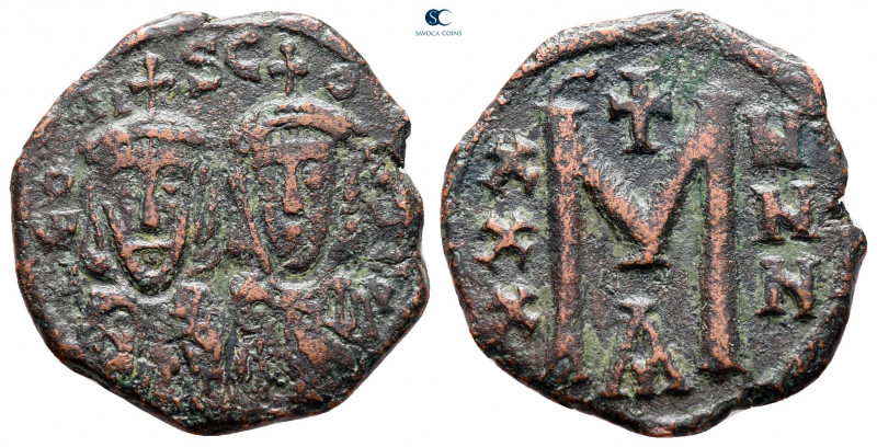 Leo III the "Isaurian", with Constantine V AD 717-741. Constantinople
Follis or...