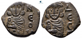 Constantine V Copronymus, with Leo IV AD 741-775. Syracuse. Follis Æ