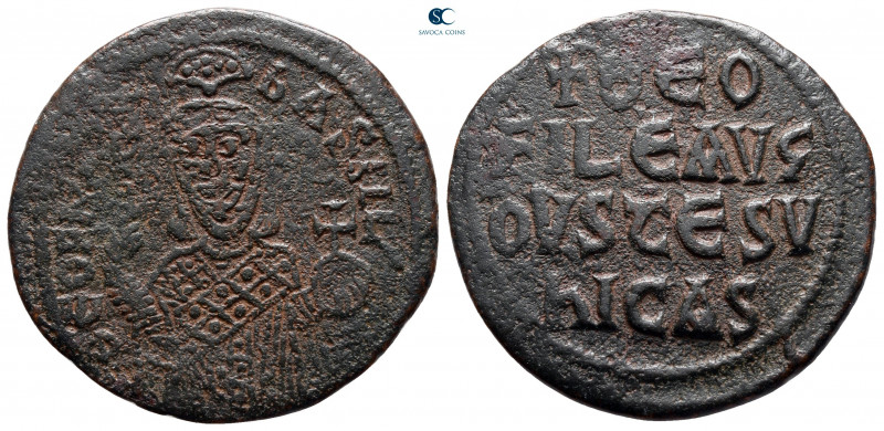 Theophilus AD 829-842. Constantinople
Follis Æ

29 mm, 7,24 g



fine