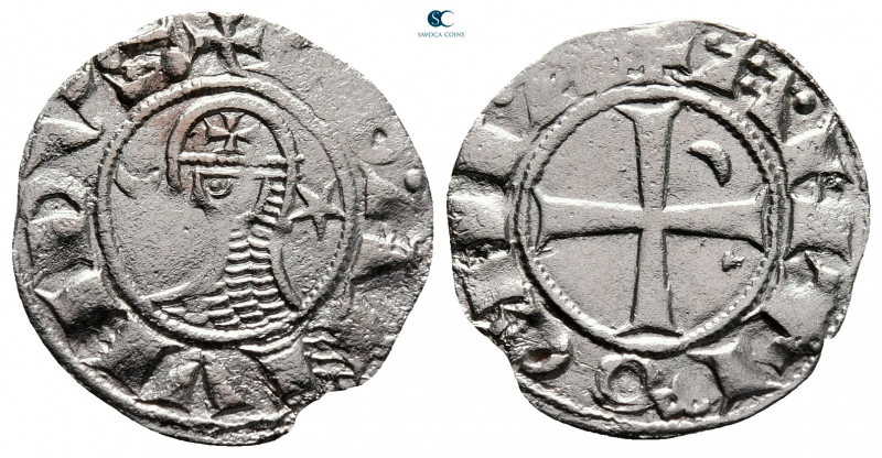 Principality of Antioch. Antioch. Bohemond III AD 1163-1201. 
Denier AR

18 m...