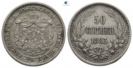 Bulgaria.  AD 1883. 50 Stotinki