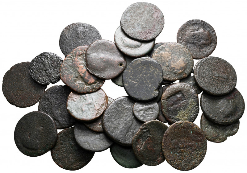 Lot of ca. 31 roman bronze coins / SOLD AS SEEN, NO RETURN!

fine