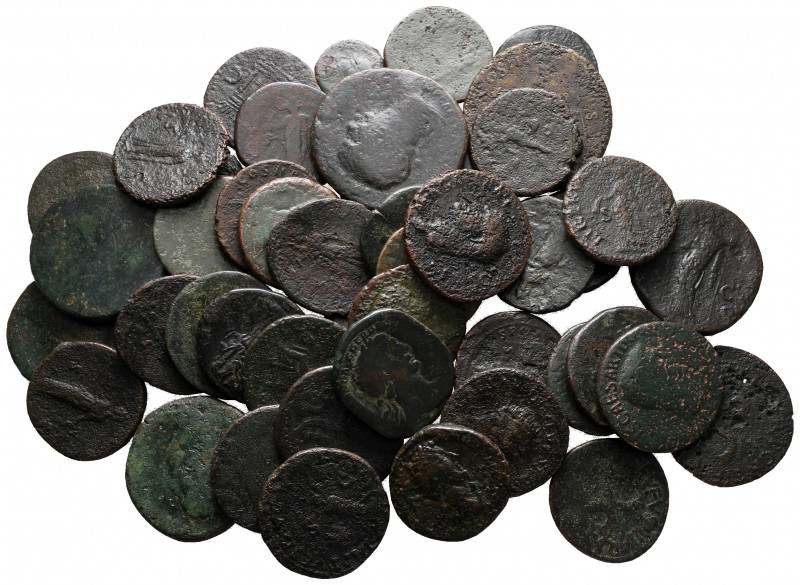 Lot of ca. 46 roman bronze coins / SOLD AS SEEN, NO RETURN!

fine