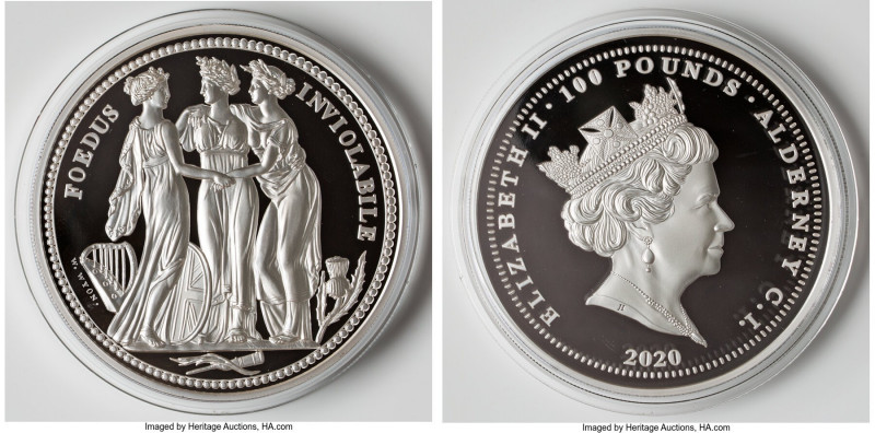 British Dependency. Elizabeth II silver Proof "Three Graces" 100 Pounds (1 Kilo)...