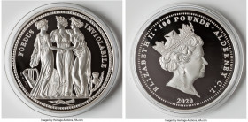 British Dependency. Elizabeth II silver Proof "Three Graces" 100 Pounds (1 Kilo) 2020 UNC, Commonwealth mint, KM-Unl. Mintage: 150. 100mm. 1kg. Reeded...