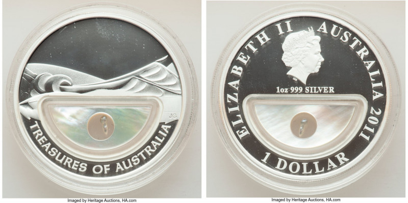 Elizabeth II silver Proof "Pearls" Dollar (1 oz) 2011 UNC, Perth mint, KM-Unl. M...