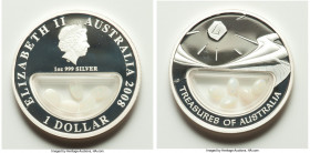Elizabeth II 3-Piece Lot of Uncertified silver Proof "Treasures of Australia" Dollars (1 oz) UNC, 1) "Opals" Dollar - 2008, KM-Unl. Contains 1-carat o...