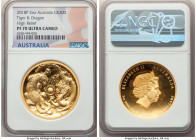 Elizabeth II gold Proof "Tiger & Dragon" 200 Dollars (2 oz) 2018-P PR70 Ultra Cameo NGC, Perth mint, KM-Unl. Mintage: 500. High Relief. AGW 2.00 oz. 
...