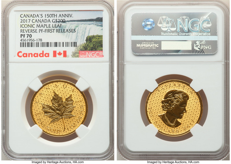 Elizabeth II gold Reverse Proof "Canadian Confederation - 150th Anniversary" 200...