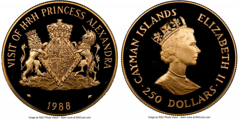 Elizabeth II gold Proof "Princess Alexandra Visit" 250 Dollars 1988 PR68 Ultra C...