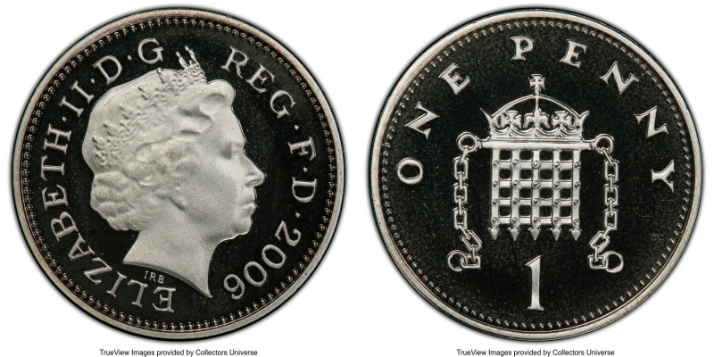 Elizabeth II silver Proof Penny 2006 PR68 Deep Cameo PCGS, KM986b, S-B5. Mintage...