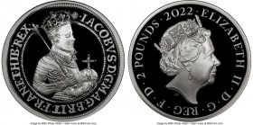 Elizabeth II silver Proof "King James I" 2 Pounds (1 oz) 2022 PR70 Ultra Cameo NGC, KM-Unl., S-Unl. Limited Edition Presentation Mintage: 1,250. Briti...