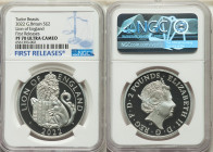 Elizabeth II silver Proof "Lion of England" 2 Pounds (1 oz) 2022 PR70 Ultra Cameo NGC, KM-Unl., S-TBCSA2. Limited Edition Presentation: 6,000. Royal T...