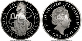 Elizabeth II silver Proof "Unicorn of Scotland" 10 Pounds (5 oz) 2017 PR70 Ultra Cameo NGC, KM-Unl., S-QBCSD2. Limited Edition Presentation Mintage: 5...