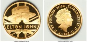 Elizabeth II gold Proof "Elton John" 25 Pounds (1/4 oz) 2020 UNC, KM-Unl., S-EJ6. Limited Edition Presentation: 1,000. Sold with original case of issu...