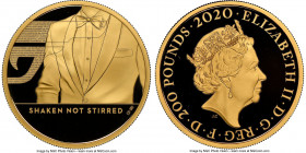 Elizabeth II gold Proof "Shaken Not Stirred" 200 Pounds (2 oz) 2020 PR70 Ultra Cameo NGC, KM-Unl., S-JB23. James Bond 007 series. First Releases. Sold...