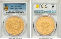 Republic gold Matte Proof "Bird of Paradise" 500 Kina (1 oz) 2020 PR70 PCGS, KM-Unl. Mintage: 100. Sold with original case of issue and COA #61. AGW 1...