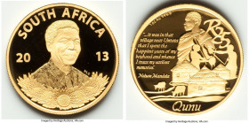 Republic 3-Piece Lot Uncertified gold & silver "Mandela Protea Prestige" Proof Set 2013 UNC, 1) silver Rand (1/2 oz), KM-Unl. 32.69mm. 15gm. 2) gold 5...