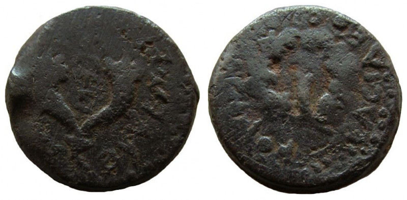 Judean Kingdom. Mattathias Antigonus, 40-37 BC. AE 8 Prutot. 

24 mm. Weight: ...