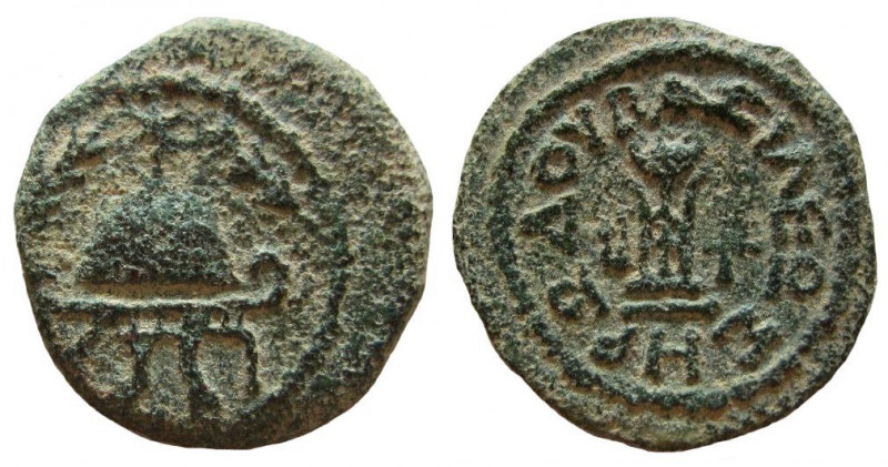 Judaea. Herod the Great, 40-4 BC. AE 8 Prutot. 

23 mm. Weight: 5.88 gm. Dated...