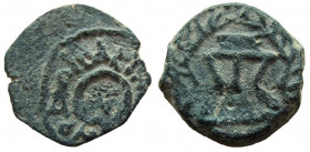 Judaea. Herod the Great, 40-4 BC. AE 2 Prutot.