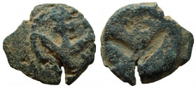 Judaea. Herod the Great, 40-4 BC. AE Prutah. Brockage struck.