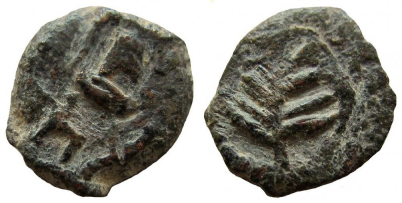 Judaea. Herod the Great, 40-4 BC. AE Half Prutah. 

13 mm. Weight: 1.25 gm. Ob...