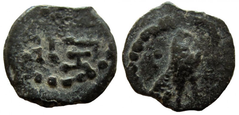 Judaea. Herod the Great, 40-4 BC. AE Half Prutah. 

13 mm. Weight: 0.72 gm. Ob...