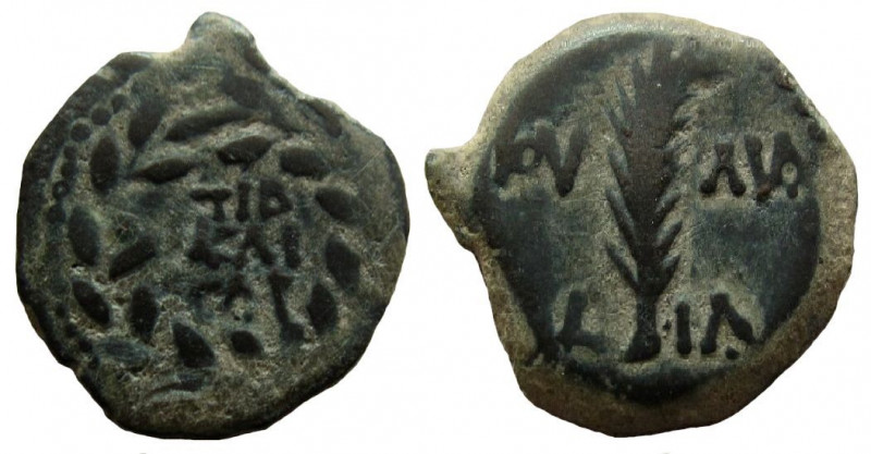 Judaea. Procurators. Valerius Gratus, 15-26 AD. AE Prutah. 

16 mm. Weight: 2....