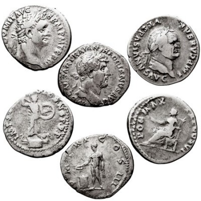 IMPERIO ROMANO
LOTES DE CONJUNTO
Denario. AR. Lote de 3 monedas. Vespasiano, D...