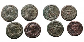 IMPERIO ROMANO
LOTES DE CONJUNTO
Tetradracma. AE. Lote de 4 monedas. Alejandría. Diferentes. Interesante. MBC.