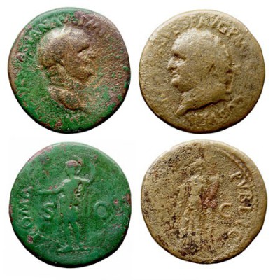 IMPERIO ROMANO
LOTES DE CONJUNTO
Sestercio. AE. Lote de 2 monedas. Vespasiano ...