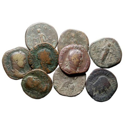 IMPERIO ROMANO
LOTES DE CONJUNTO
Lote de 9 monedas. AE. Sestercio. Alejandro S...