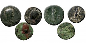IMPERIO ROMANO
LOTES DE CONJUNTO
Sestercio. AE. Lote de 3 monedas. Vespasiano, Faustina hija y Julia Domna. Interesante. BC+ a BC.