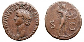 IMPERIO ROMANO
CLAUDIO
As. AE. R/S.C. Minerva a la der., blandiendo jabalina y escudo. RIC.66. MBC.