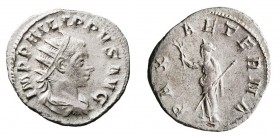 IMPERIO ROMANO
FILIPO II
Antoniniano. AR. R/PAX AETERNA. RIC.231. MBC+/MBC.