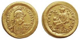 IMPERIO ROMANO
TEODOSIO II
Sólido. AV. Constantinopla (408-450) A/D.N. THEODOSIVS P.F. AVG. Busto con coraza a der. R/VOT. XXX MVLT. XXXXI. Constant...